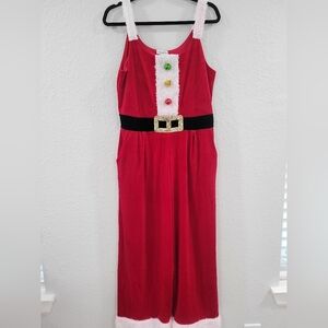 Love on a hanger Christmas velvet jumpsuit womens large